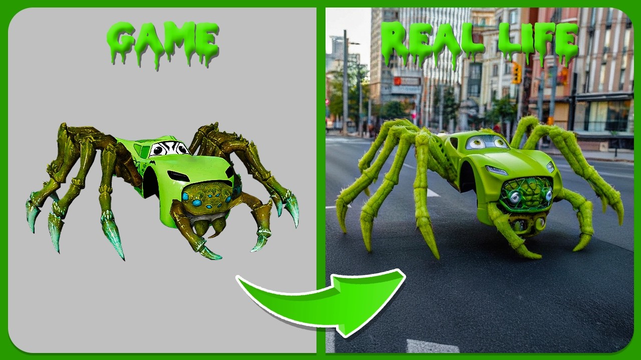 Spider Lightning McQueen In Real Life - All Eat Monster In Real Life | Guess The Eater MONSTER Voice