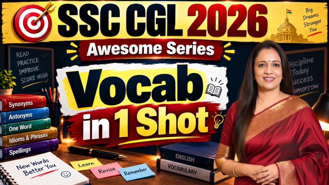Vocab in One Shot  | Awesome Question Series | SSC CGL 2026 | English With Rani Ma'am