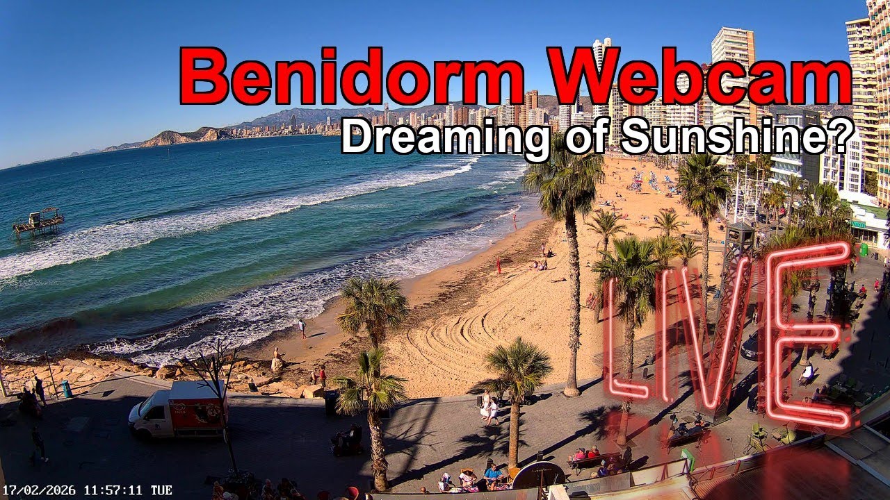 BENIDORM LIVE WEBCAM 🇪🇸 🔴 LIVE: Resort Beach at Night NOW! 🌃🌊