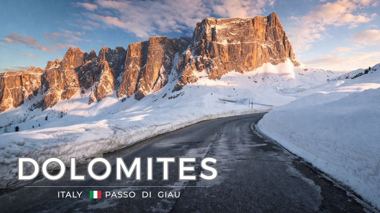 Dolomites Winter Sunset Drive &ndash; Passo Giau, Italy&rsquo;s Most Beautiful Road? | 4K