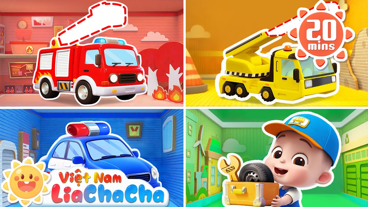 🚒 Trò chơi ghép hình xe cộ | Xe chữa cháy | Xe cảnh sát | LiaChaCha - Ca Nhạc Thiếu Nhi Việt Nam