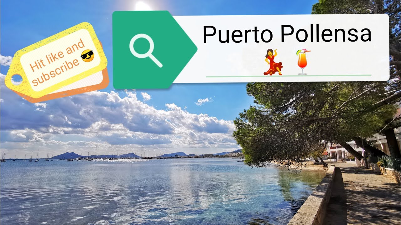 360° 4K Walking tour of Puerto Pollenca, Mallorca, Spain 💃🕺(The Pinewalk)