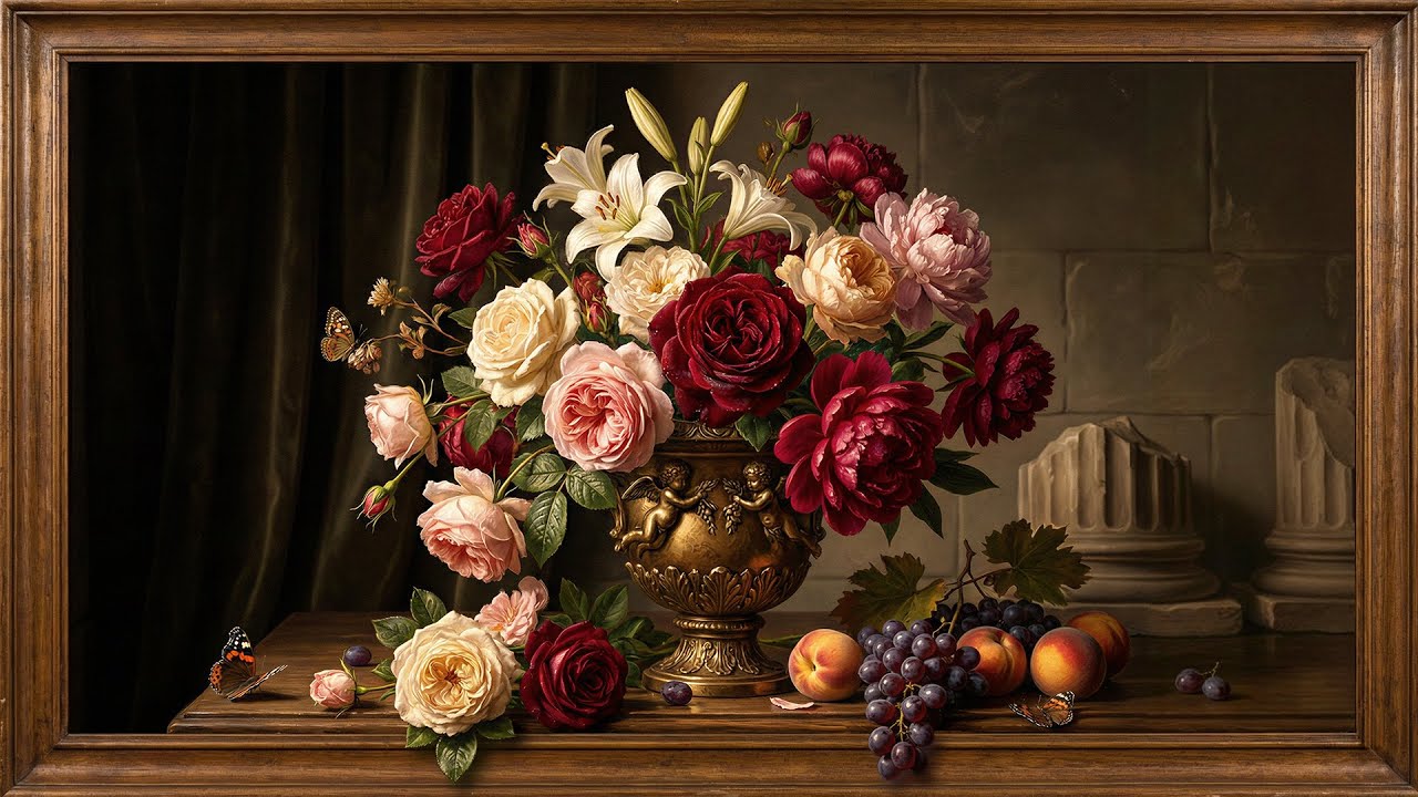 Luxurious Bouquet: 8 Hours of Classical Art in 4K | Samsung Frame TV Art