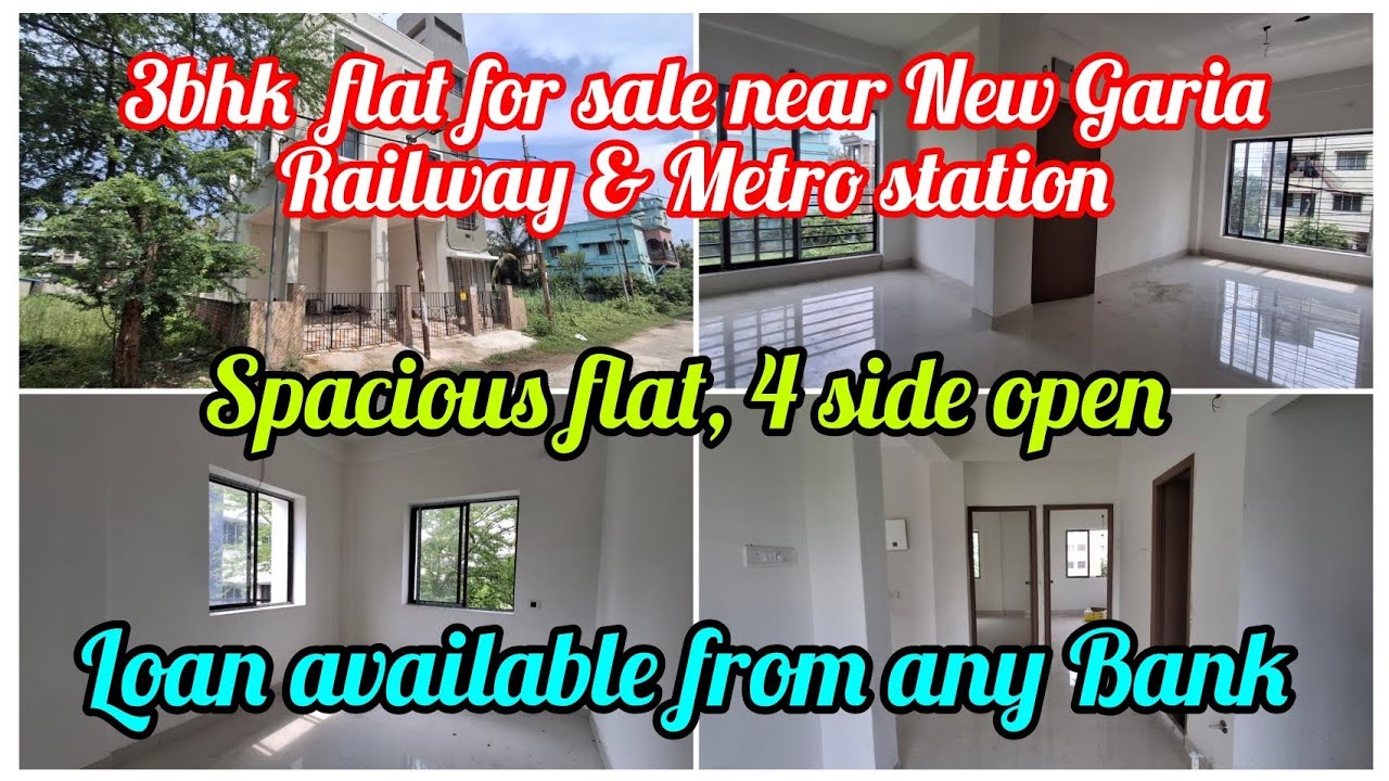 3bhk flat for sale near New Garia Railway and Metro station.