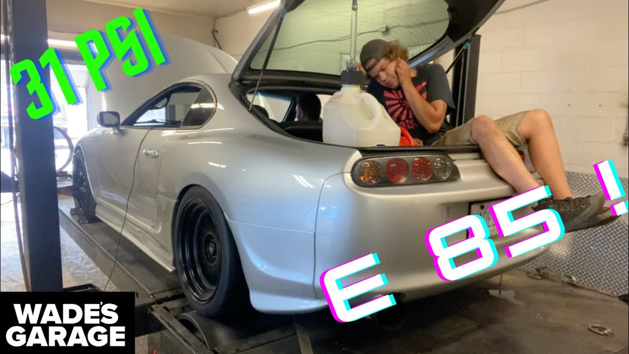 PUSHING A STOCK BOTTOM END 2JZ TO ITS LIMITS ! MK4 SUPRA DYNO DAY FLEX FUEL SUPRA !