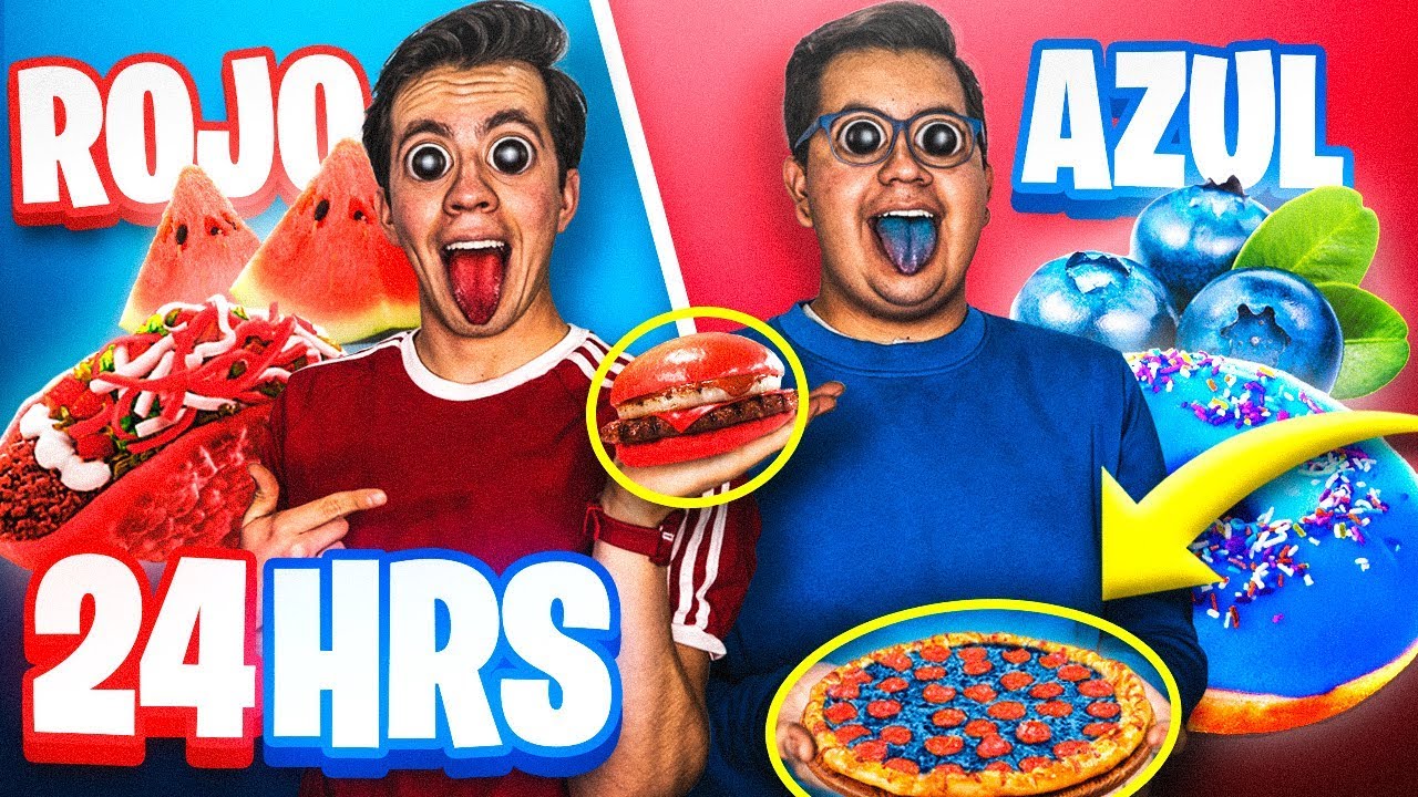 24 HORAS COMIENDO S&Oacute;LO COMIDA ROJA Y AZUL
