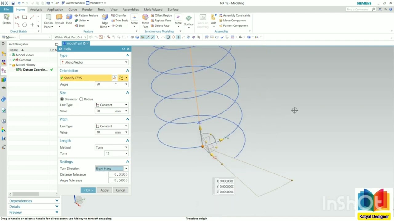 56. Helix and Thread in NX Siemens Mr-Katyal