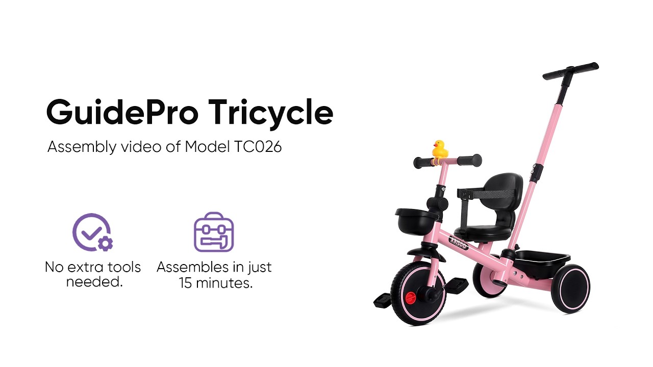 KRIDDO GuidePro Tricycle Assembly Video (Model TC026)