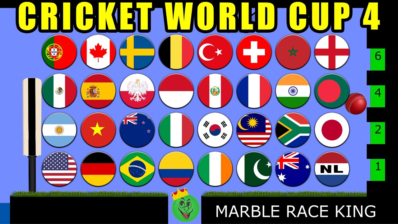 Cricket World Cup Marble Race 4 \ Marble Race King