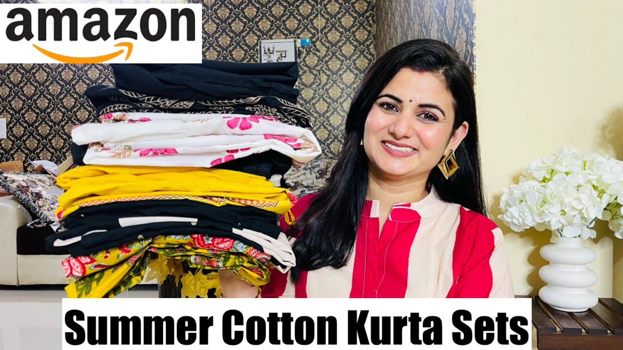 Festive Wear Amazon Kurta Set Haul, Embroidered Cotton Kurta Palazzo, Kurta Pant Set, Kurta Skirt