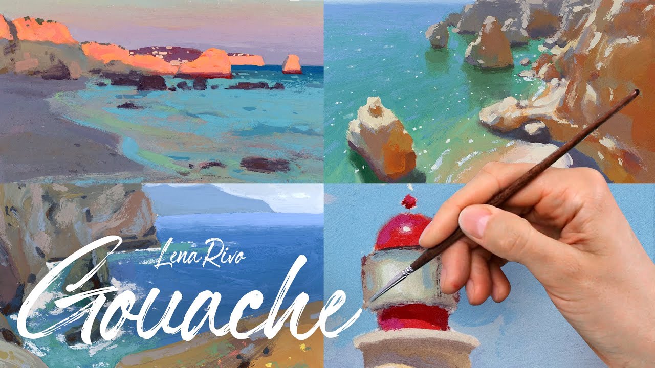 Days 23-26 of Plein-Airpril - landscape painting with gouache