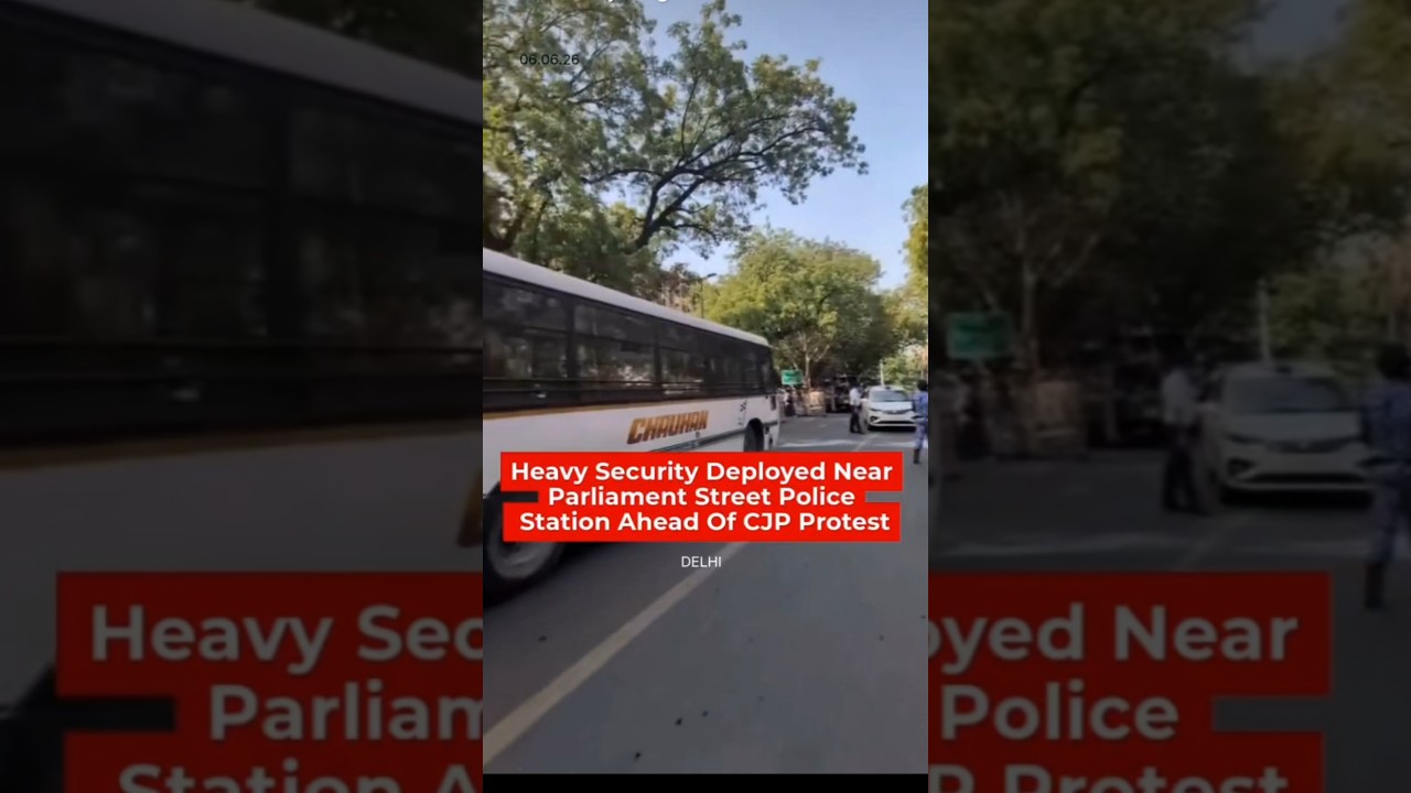 Heavy security Deployed near parliament Street police #parliament #jantarmantar #cjpparty #shorts