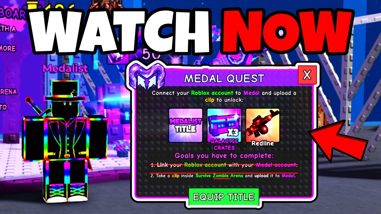Как БЫСТРО ВЫПОЛНИТЬ квест MEDAL в Survive Zombie Arena в Roblox!