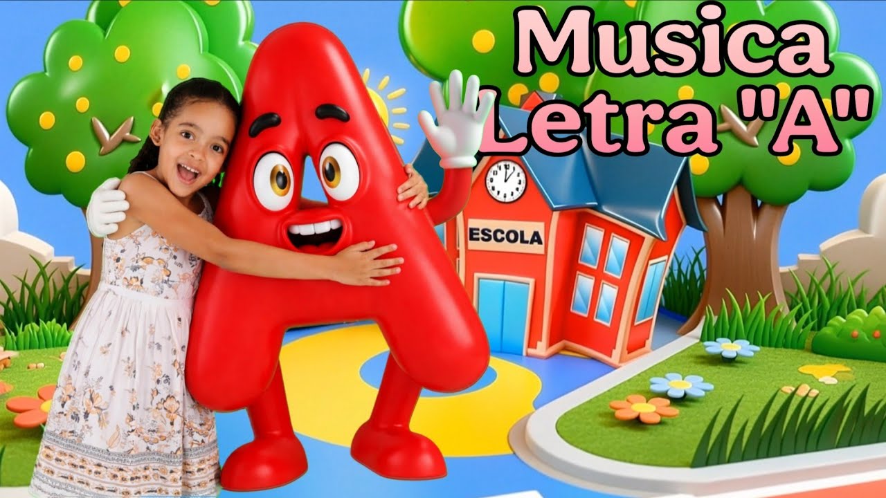 Música da Letra A - Músicas para crianças - Educação Infantil - Música Infantil - desenho para bebê