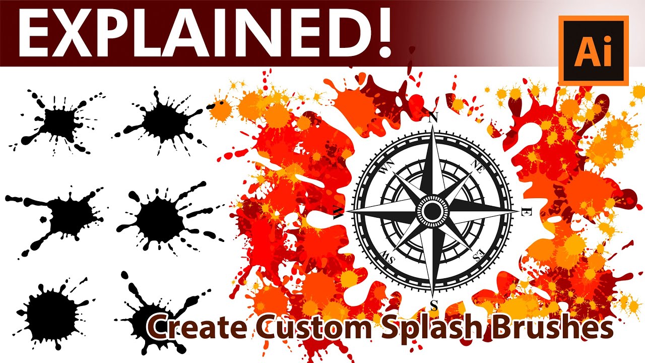 How to generate custom Splash Brushes in - Adobe Illustrator Tutorial