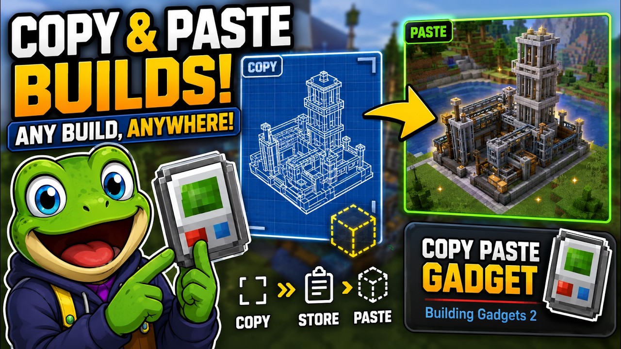 How to Use the Copy Paste Gadget | Building Gadgets 2 Mod in Modded Minecraft