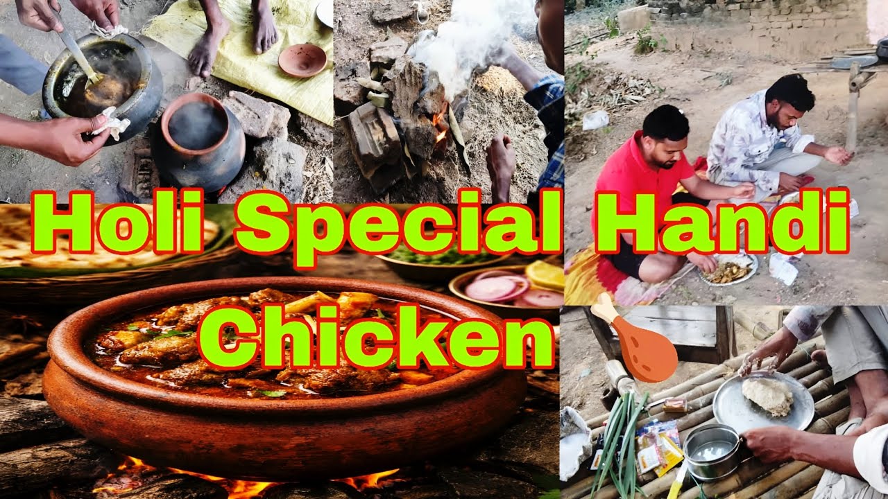 Holi Special Handi Chicken | Village Style Handi Chicken Recipe | Jungle Cooking 🍗🔥