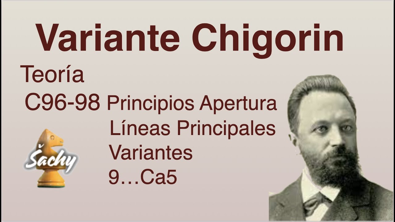 VARIANTE CHIGORIN de la APERTURA ESPAÑOLA C96-98 || Principios Ideas Líneas Principales | Ajedrez