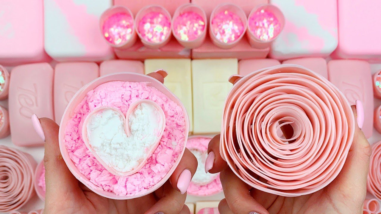 PINK PANTHER★Gym Chalk★Baking soda ★ Soap boxes with starch★Soap cubes ★Oddly satisfying ASMR video