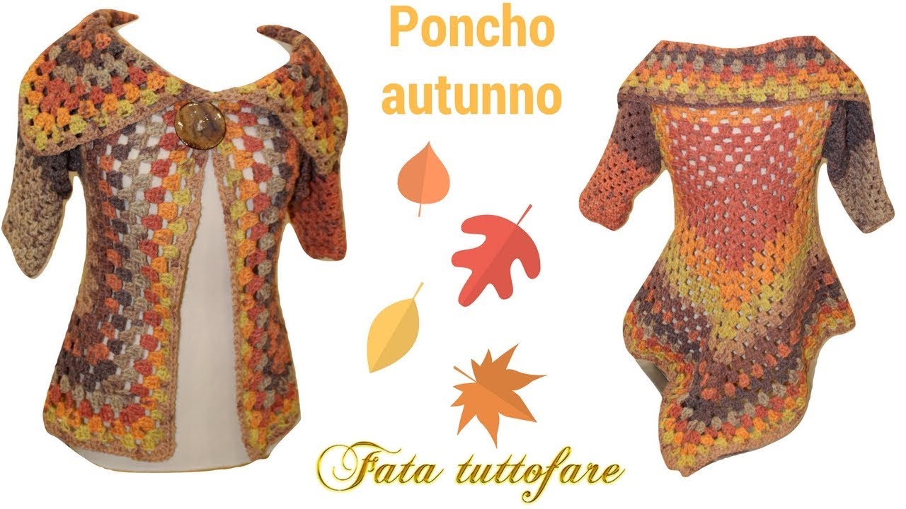 TUTORIAL: poncho Autunno taglio a pentagono, con maniche***lafatattuttofare***