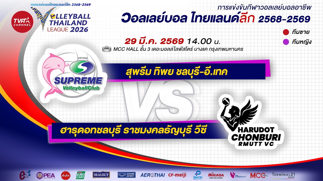 [Najważniejsze momenty] P&oacute;łfinał kobiet: Supreme kontra Harudot: TVA Channel Volleyball Thailand ...
