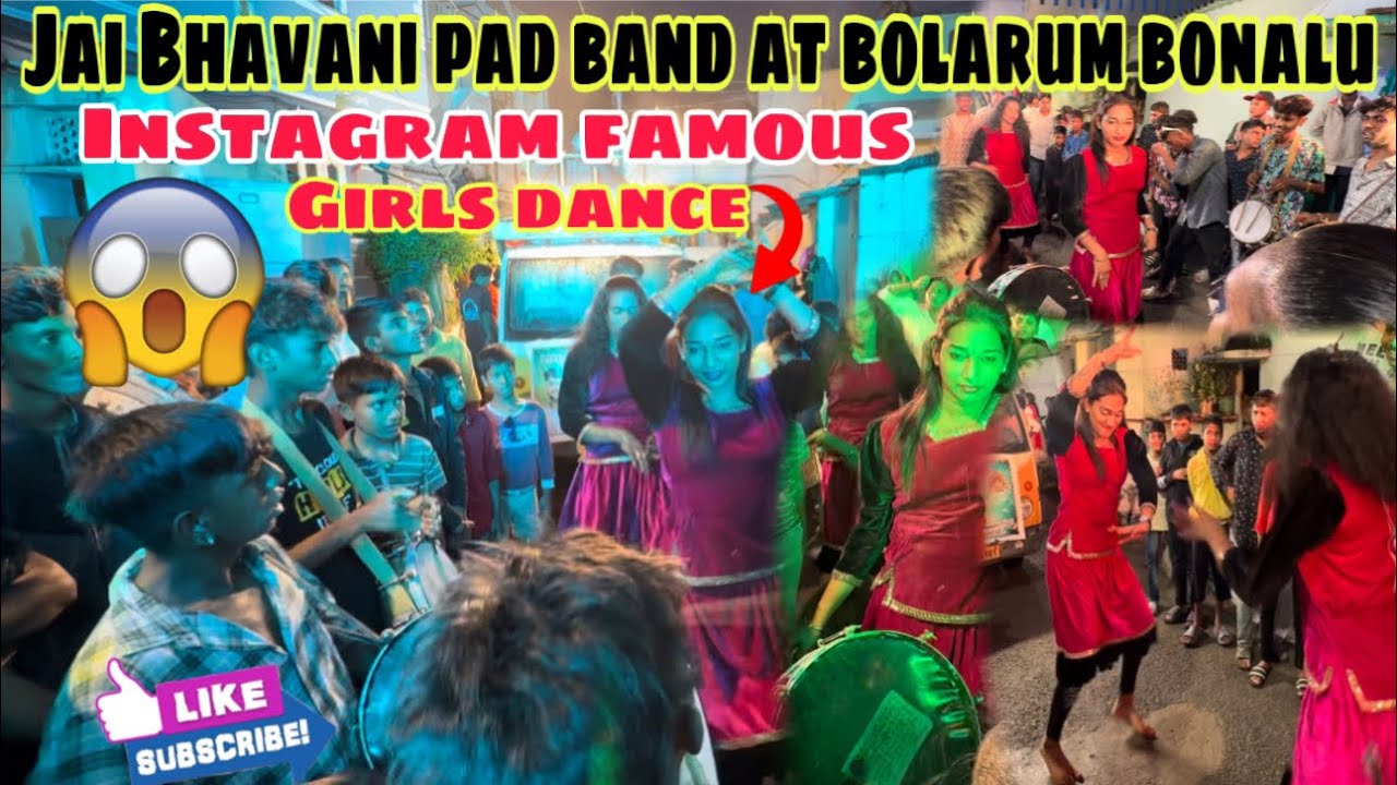 Instagram famous girls dance at bolarum bonalu // Jai Bhavani pad band // #bolarumrinku