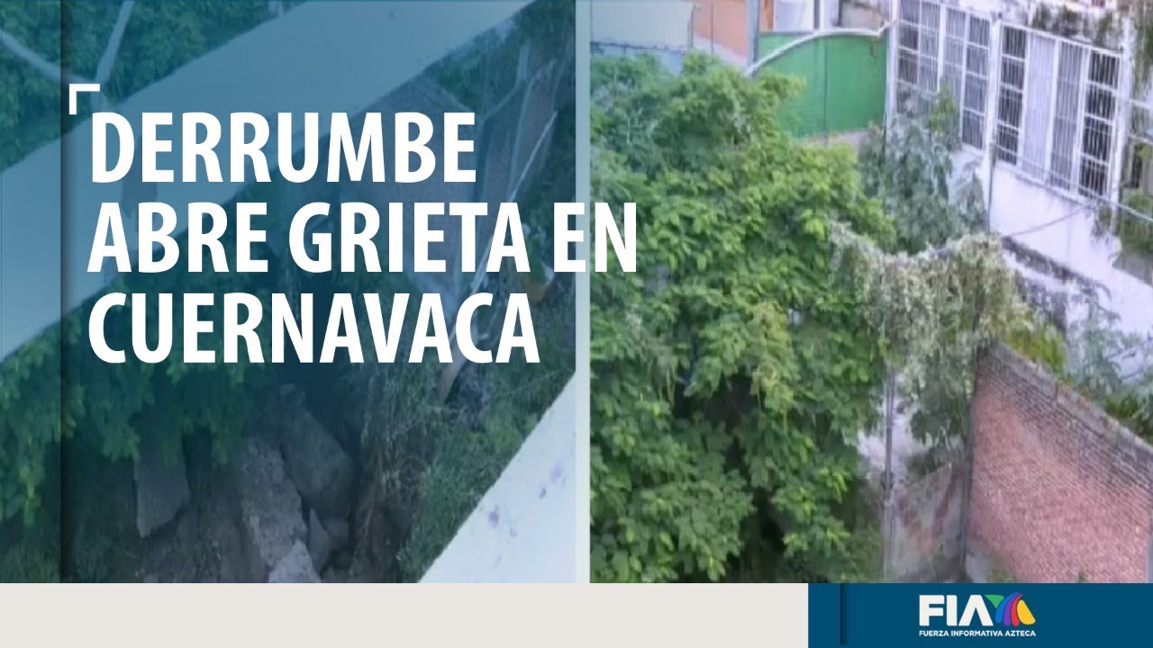 Derrumbe abre grieta y pone en peligro cinco casas en Cuernavaca