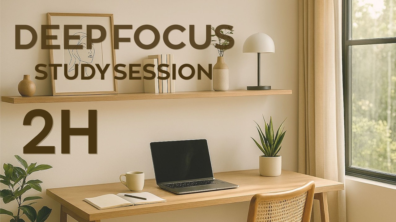 Deep Focus Study Session (2H) | Calm Minimal Ambient for Reading & Coding