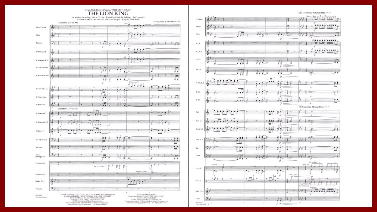 The Lion King by Hans Zimmer & Elton John | Arr. John Higgins