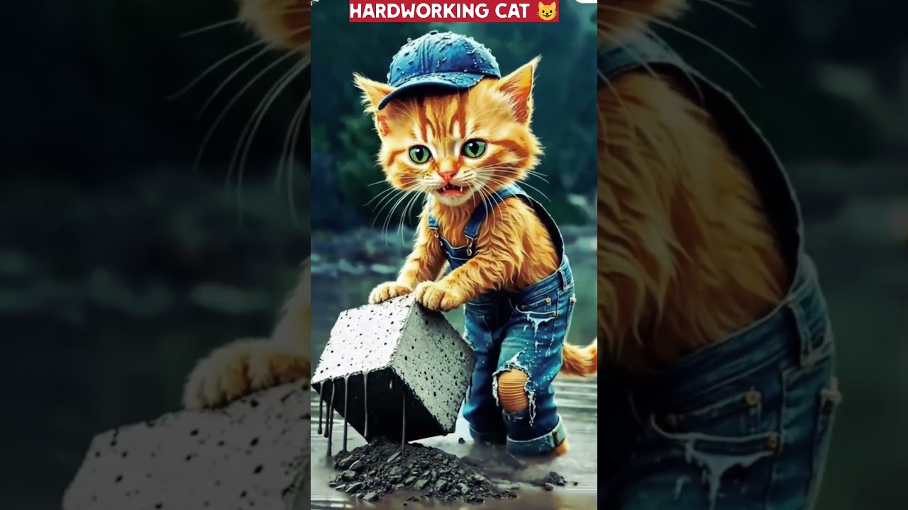 🐾 Hardworking Cat Shows Unstoppable Determination! 💪 