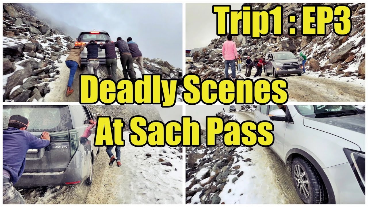 Cars Slipping In Snowfall At Dangerous Sach Pass | Ladakh 2023 EP3