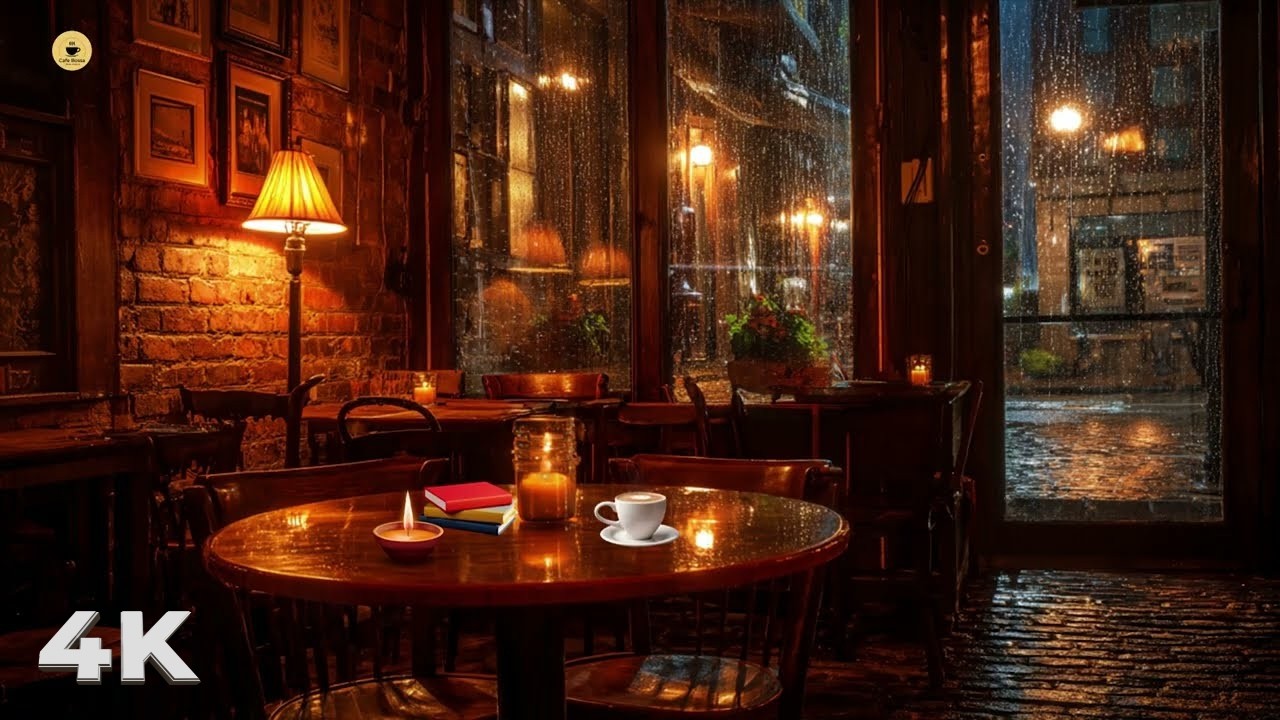 Nightly Sleep Jazz Piano Music with Rain Sounds | Soft Jazz Instrumental | Soothing Background Music