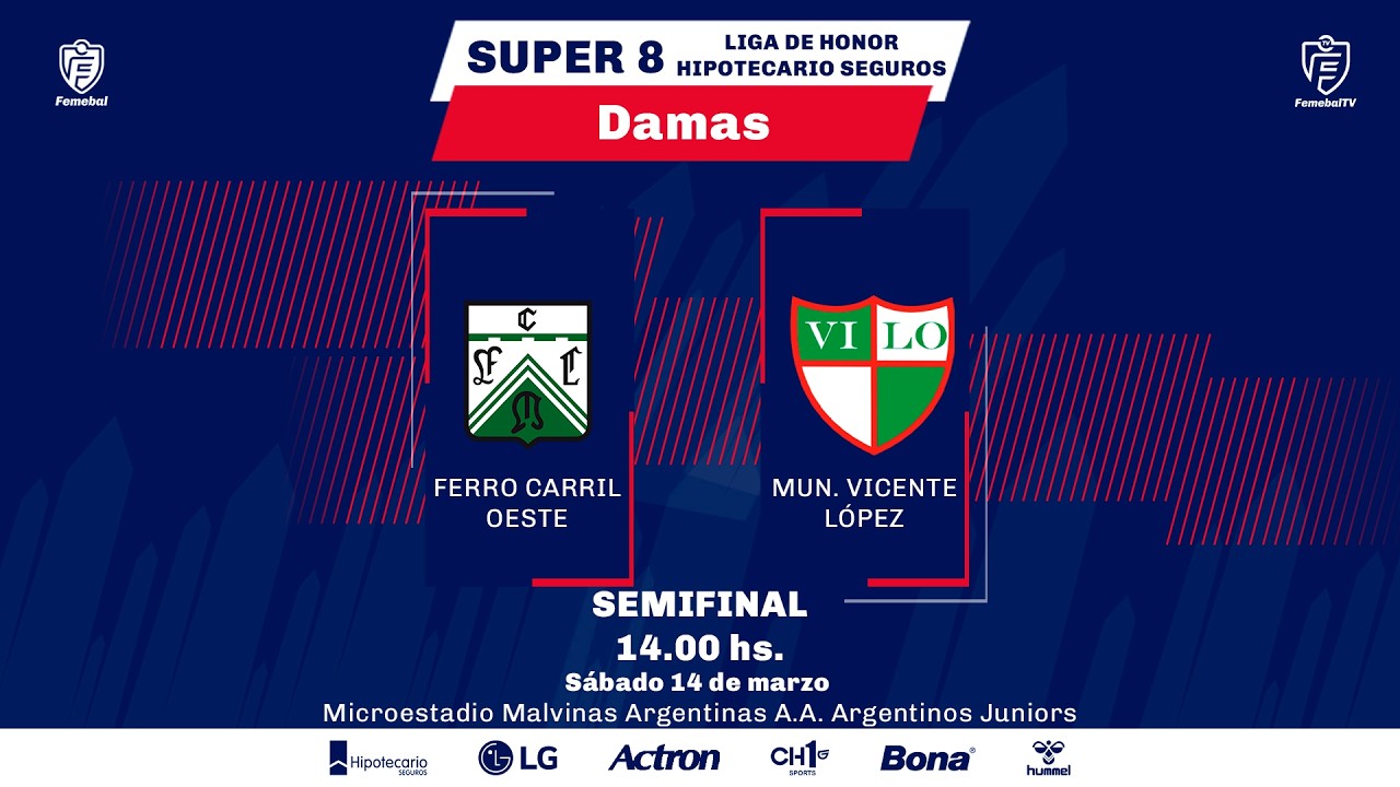 FERRO CARRIL OESTE VS. MUN. VICENTE LÓPEZ | SUPER 8 - SEMIFINAL | LIGA HIPOTECARIO SEGUROS DAMAS