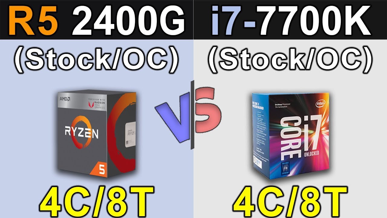 Ryzen 5 2400G Vs. i7-7700K | Stock and Overclock | New Games Benchmarks