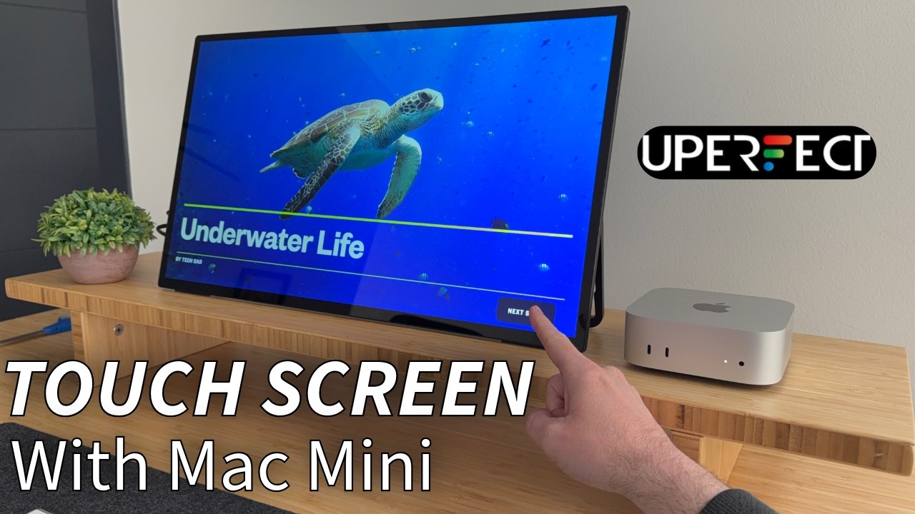 Using a portable TOUCH SCREEN Monitor with M4 Mac Mini! UPERFECT UMAX 24 Touch monitor review!