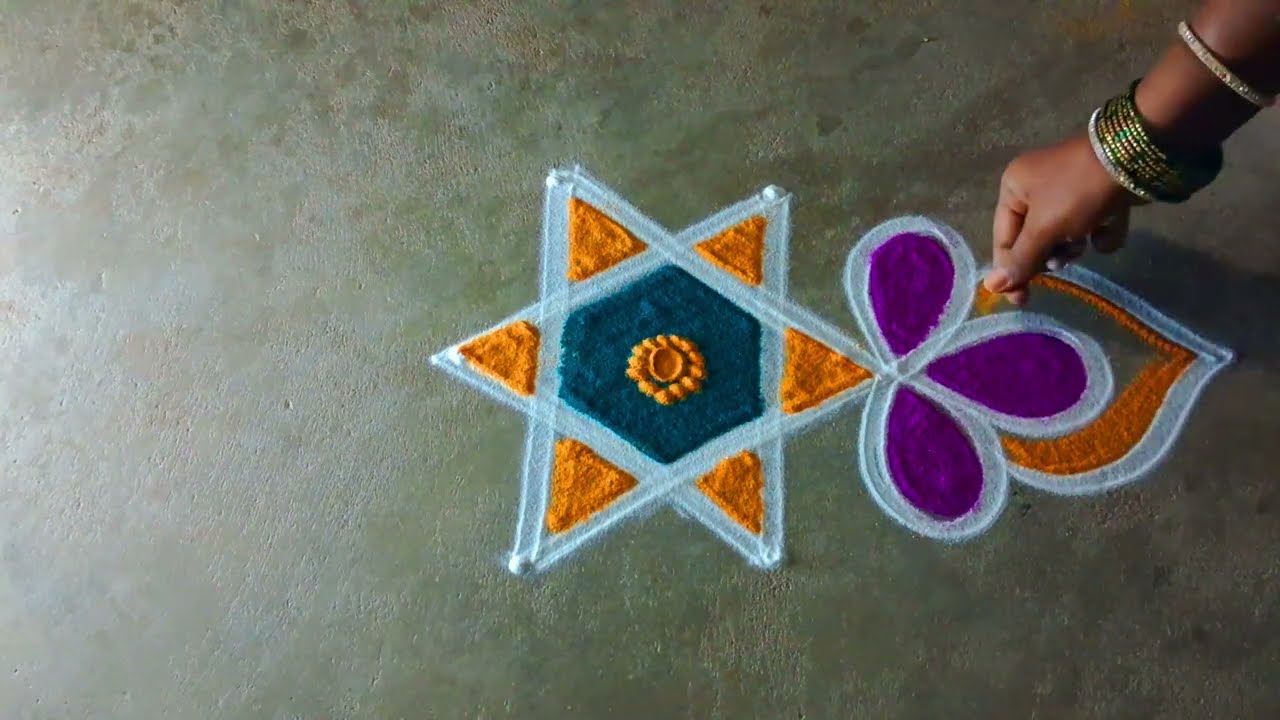 Aani madham simple padikolam3*2 easy pandagamuggulu designs muggulu rangoli@kanishcreatives