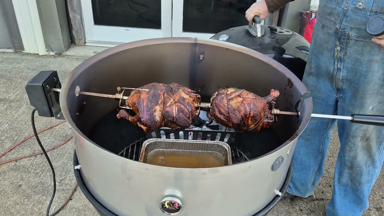 Rotisserie for 26 kettle grills. Made by Hunsaker Smokers
