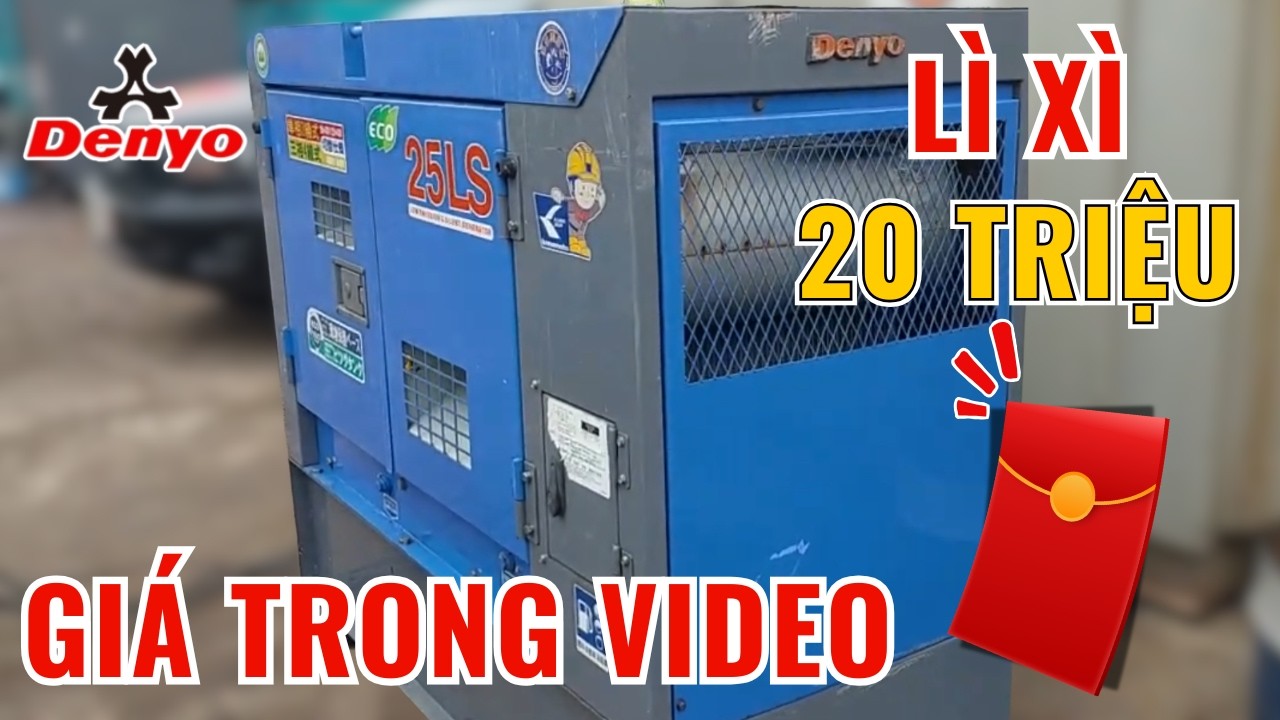 Khai xuân lì xì đầu năm 2026 máy phát điện Denyo 25kva tua chậm thùng siêu | Máy phát điện Hoàng Kim