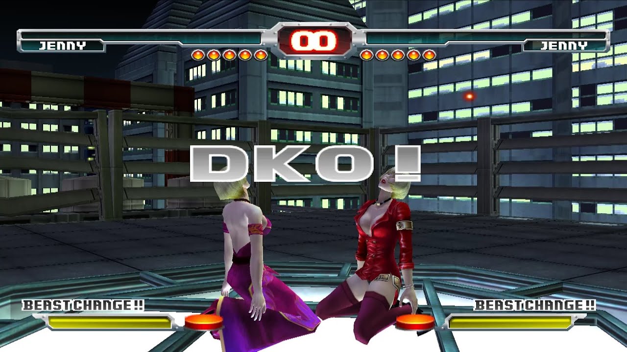 Bloody Roar 3 [PCSX2]: Jenny vs. Jenny Mirror Match Double KO (ryona - リョナ)