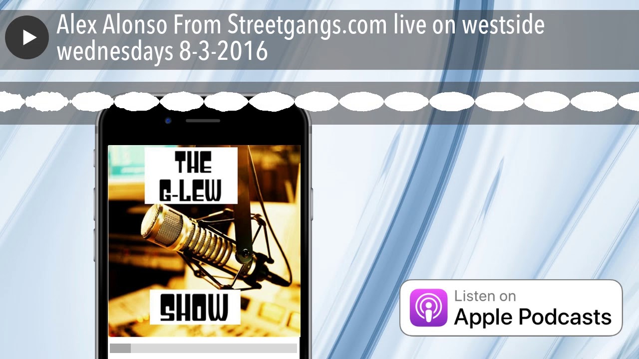 Alex Alonso From Streetgangs.com live on westside wednesdays 8-3-2016