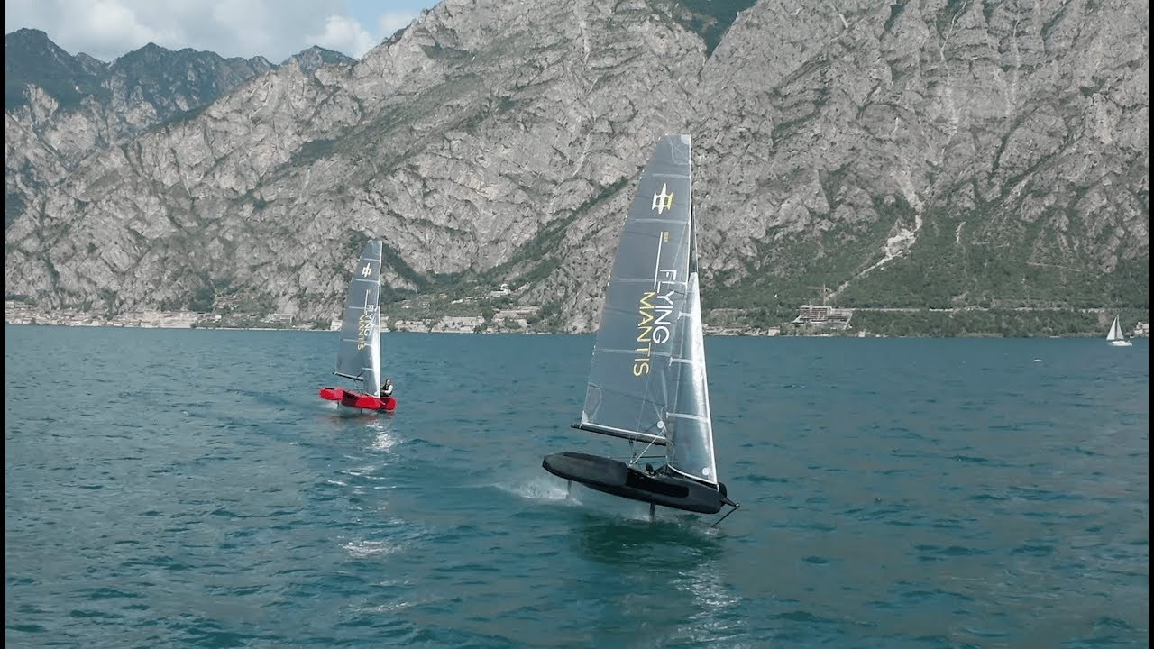 2019 Flying Mantis - Hydrofoiling Trimaran's In Lake Garda