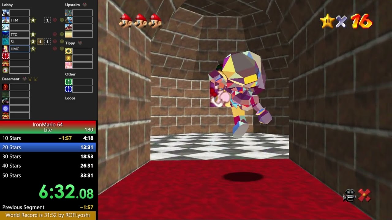 [WR] Iron Mario 64 - Lite 50 Star in 31:43