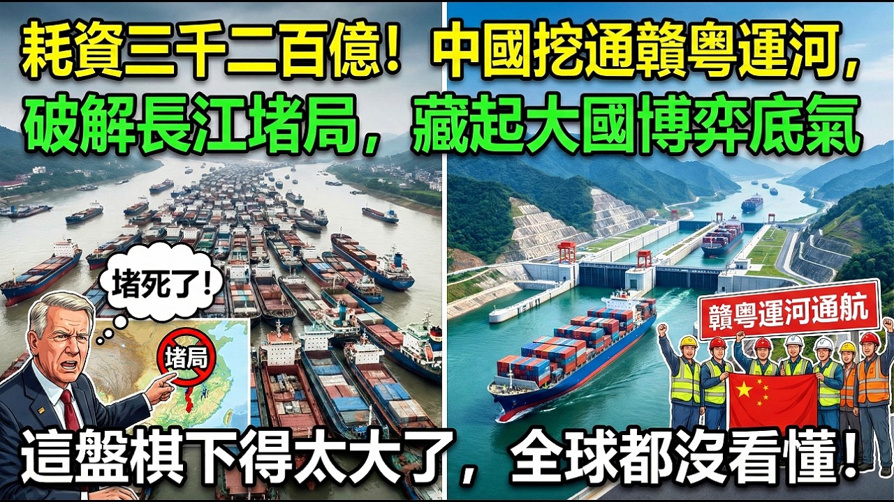 耗資三千二百億！中國挖通贛粵運河，破解長江堵局，藏起大國博弈底氣