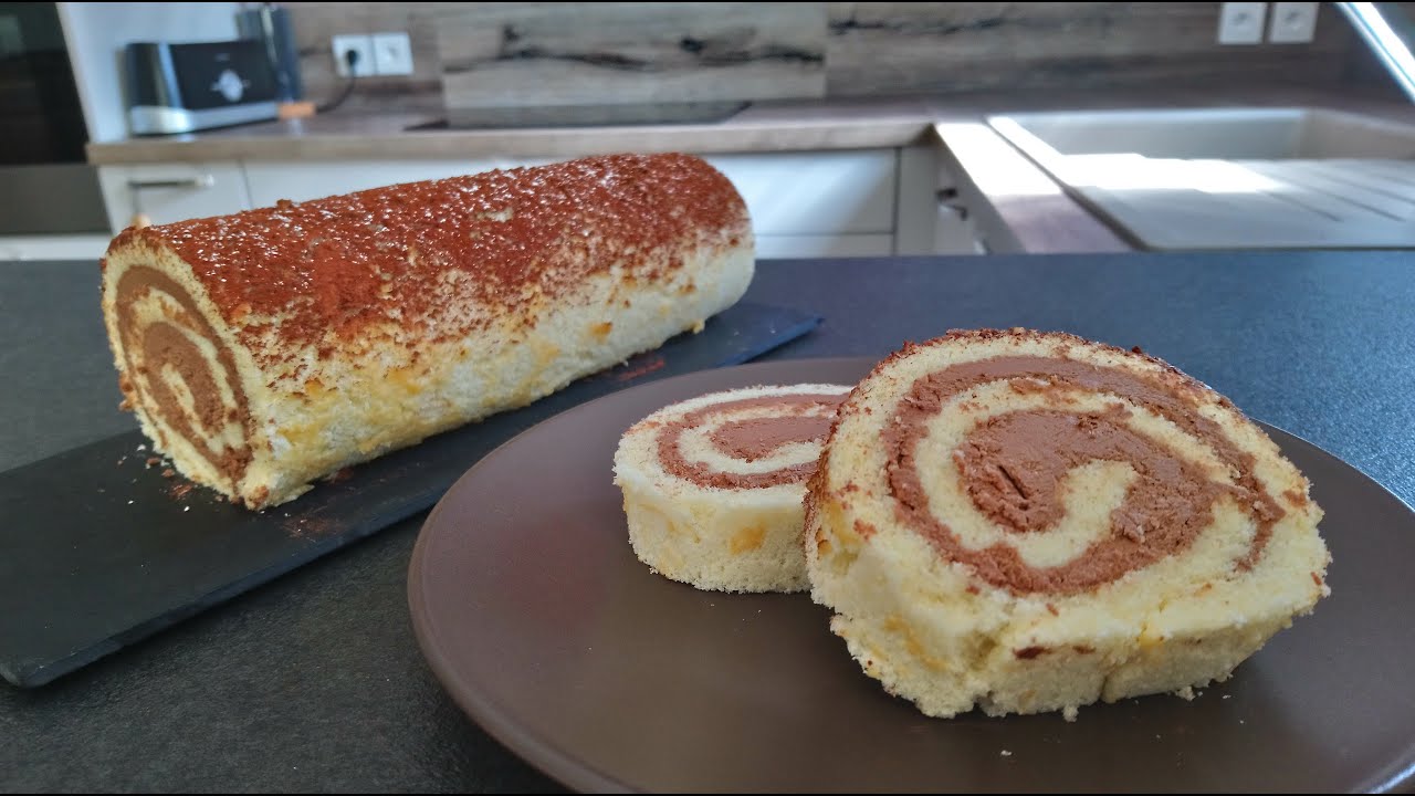 Biscuit roulé sans gluten, ganache au chocolat sans lactose - GF/LF Rolled biscuit Chocolate ganache