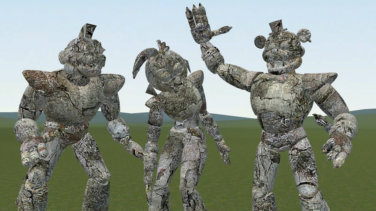 TURNING ALL FNAF Security Breach ANIMATRONICS INTO STATUES ON GMOD!