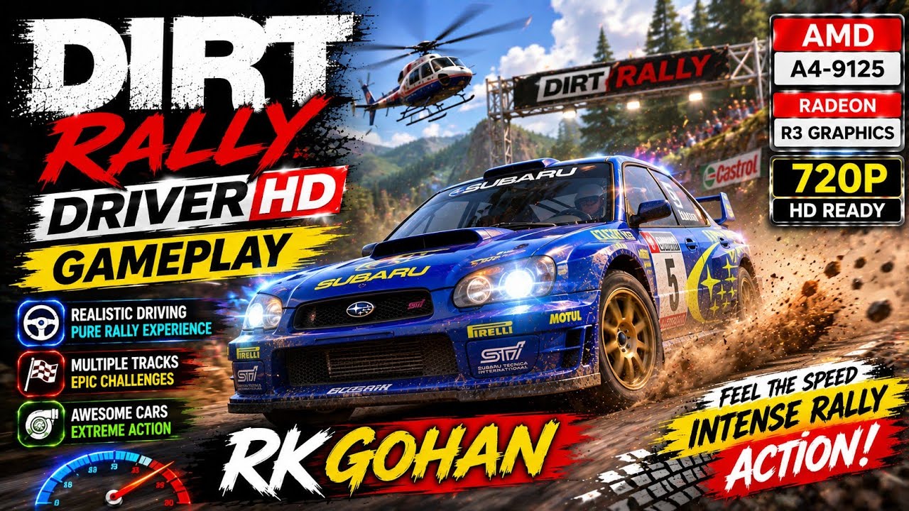 Dirt Rally Driver HD Angry Birds Gameplay On AMD A4 9125 RADEON R3
