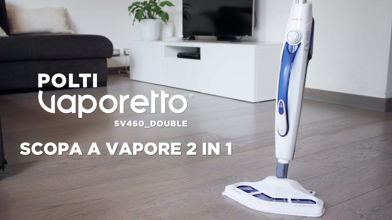 Polti Vaporetto SV460_Double: scopa a vapore con pulitore a vapore portatile