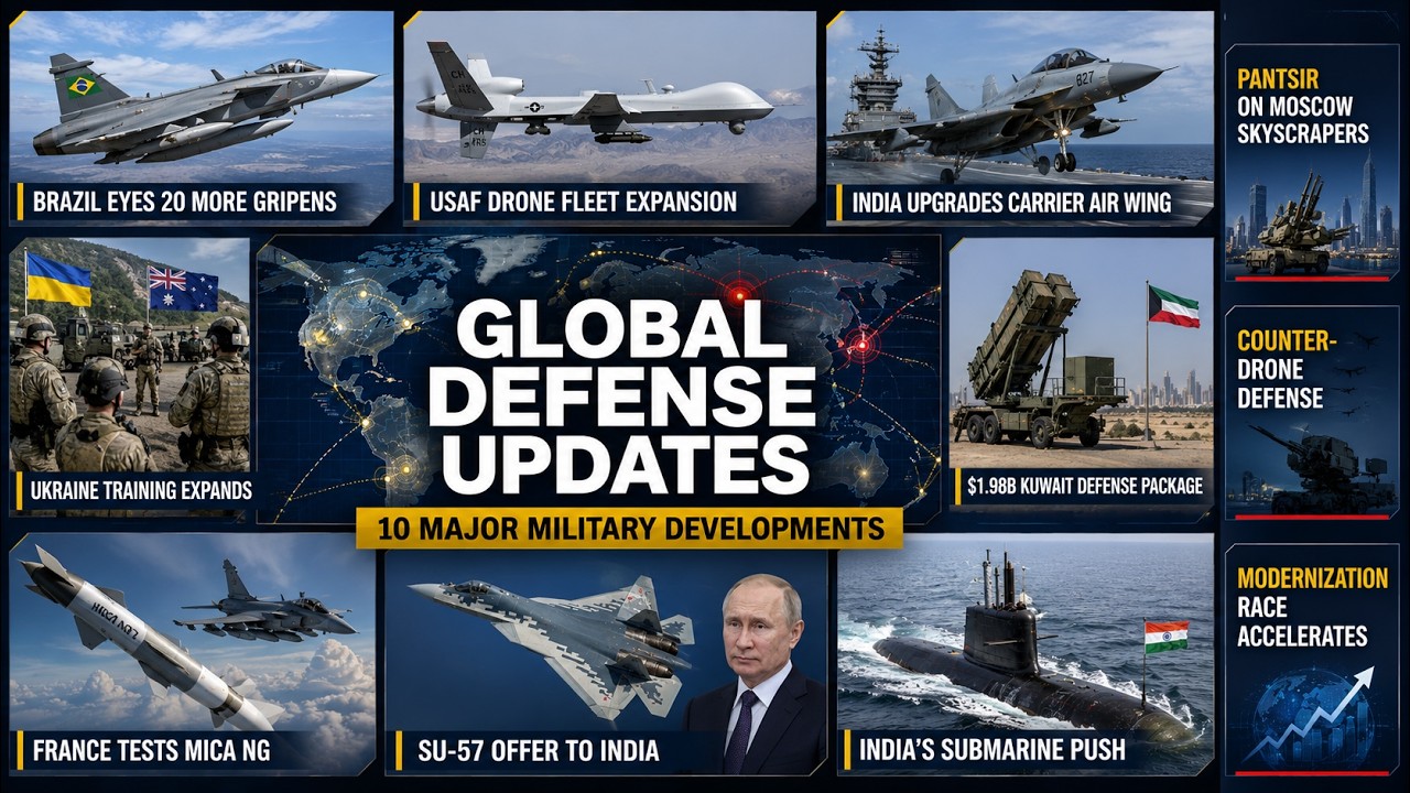 Global Defense Update Brazil Expands Gripen Fleet  India's Project 78 Submarine  MQ 9 Reapers Return