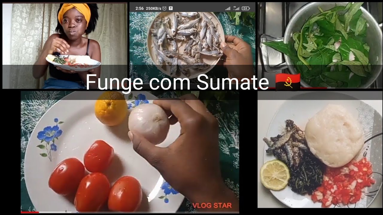 cozinhei funge com sumate e peixe.Receita angolana