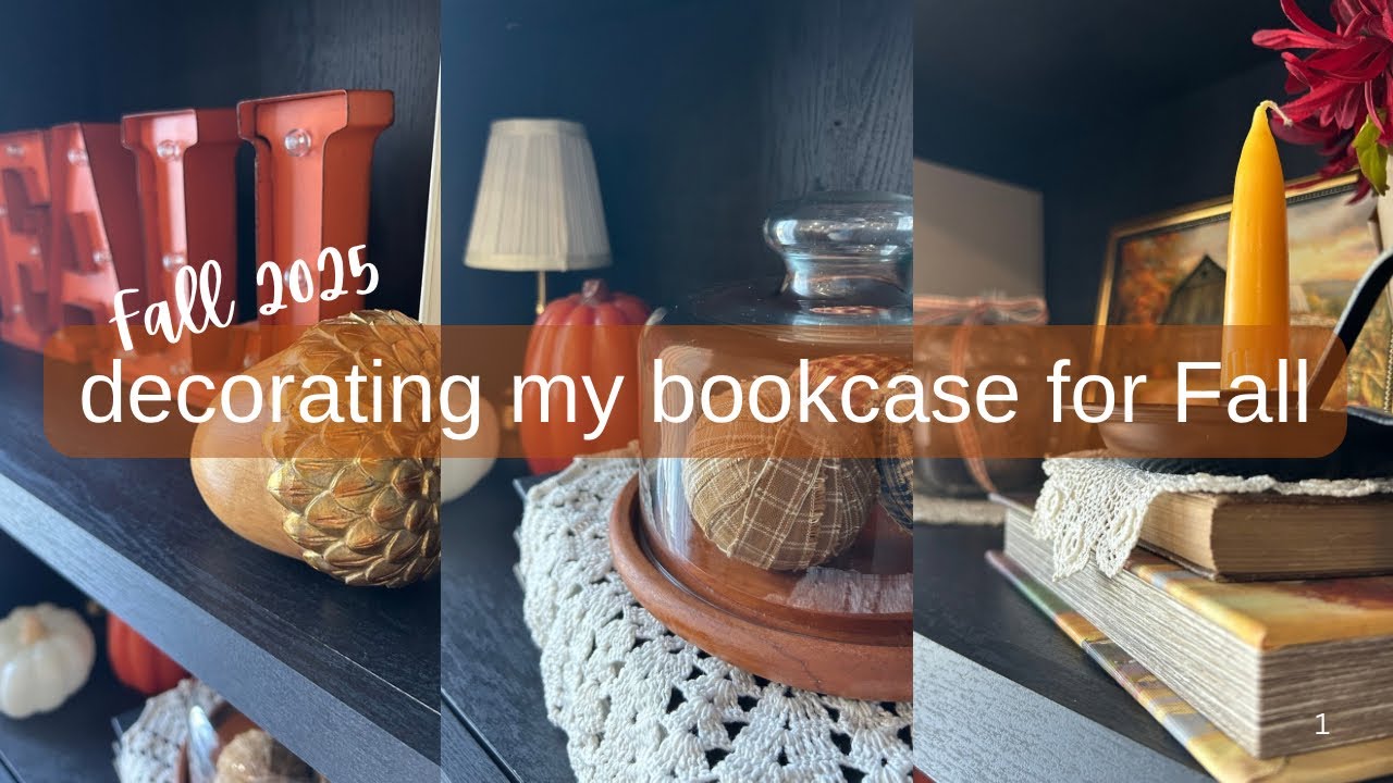 FALL DECORATE WITH ME | DECORATING MY BOOKCASE FOR FALL | ADRI’S HOME AND MORE